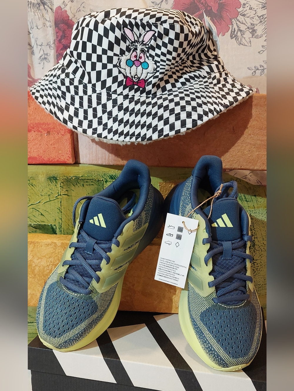 adidas Men's Blue and Light Green Running Shoes - Picture 4 of 8